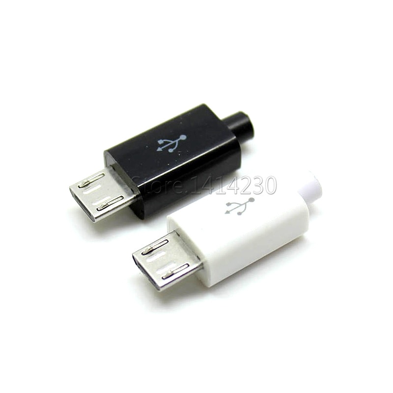 10PCS Micro USB 5Pin Mannelijke connector plug Zwart/Witte lassen Voor DIY datakabel accessoires