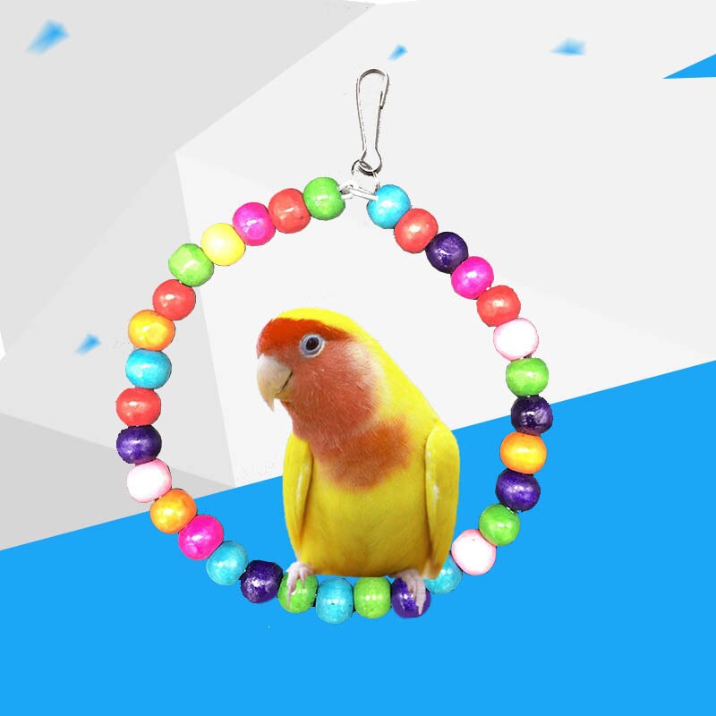 Pet Parrot Birds Toy Parakeet Budgie Cockatiel Cage Hut Nest Bird Toy Hammock Swing Toy Hanging Toy Brinquedo Pet Supplies: rainbow rings