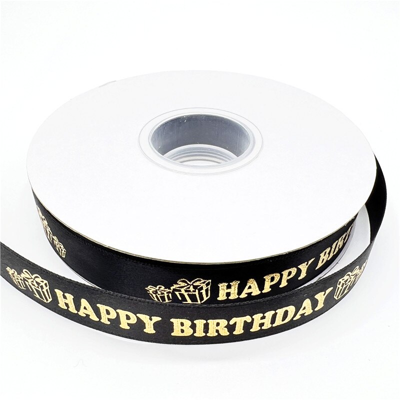 20mm Birthday Ribbon Happy Birthday Printed Satin Ribbon For Birthday Bow Handmade Craft Accessories Wrapping Ribbon: 05 / 5 Yards(4.5 Metres)