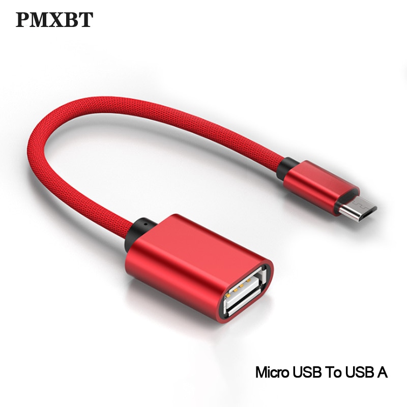 OTG Micro USB câble Micro USB mâle vers USB 2.0 femelle adaptateur pour Samsung Huawei Android téléphone lecteur Flash clavier tressé cordon