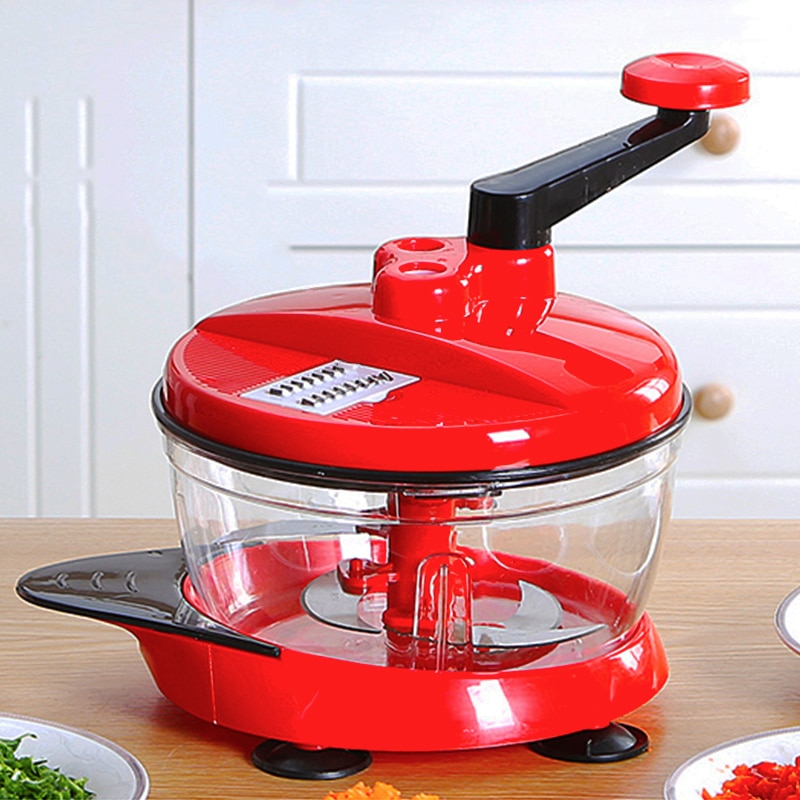 Kök manuell matberedare mixer köttkvarn grönsakshackare rostfritt stål bladstöt äggmixer liten hemprocessor