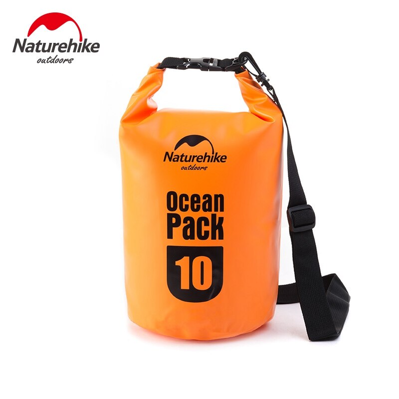 Naturehike river trekking tasker vandtæt taske udendørs tørpose sæk opbevaringstaske til rafting sejlsport kajak kano: Orange 10l