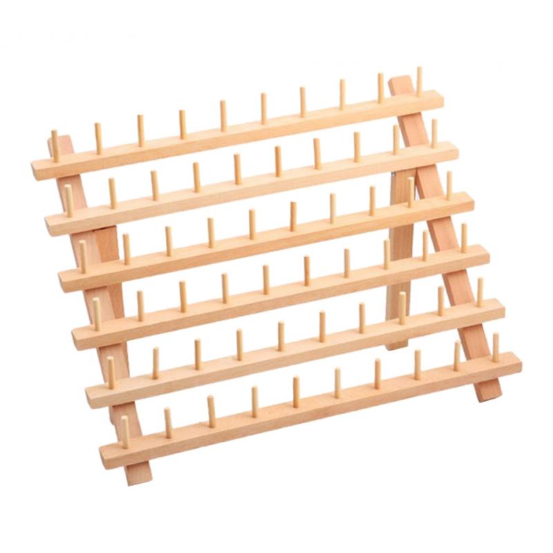 Porte-fil en bois, 60 bobines, porte-bobine