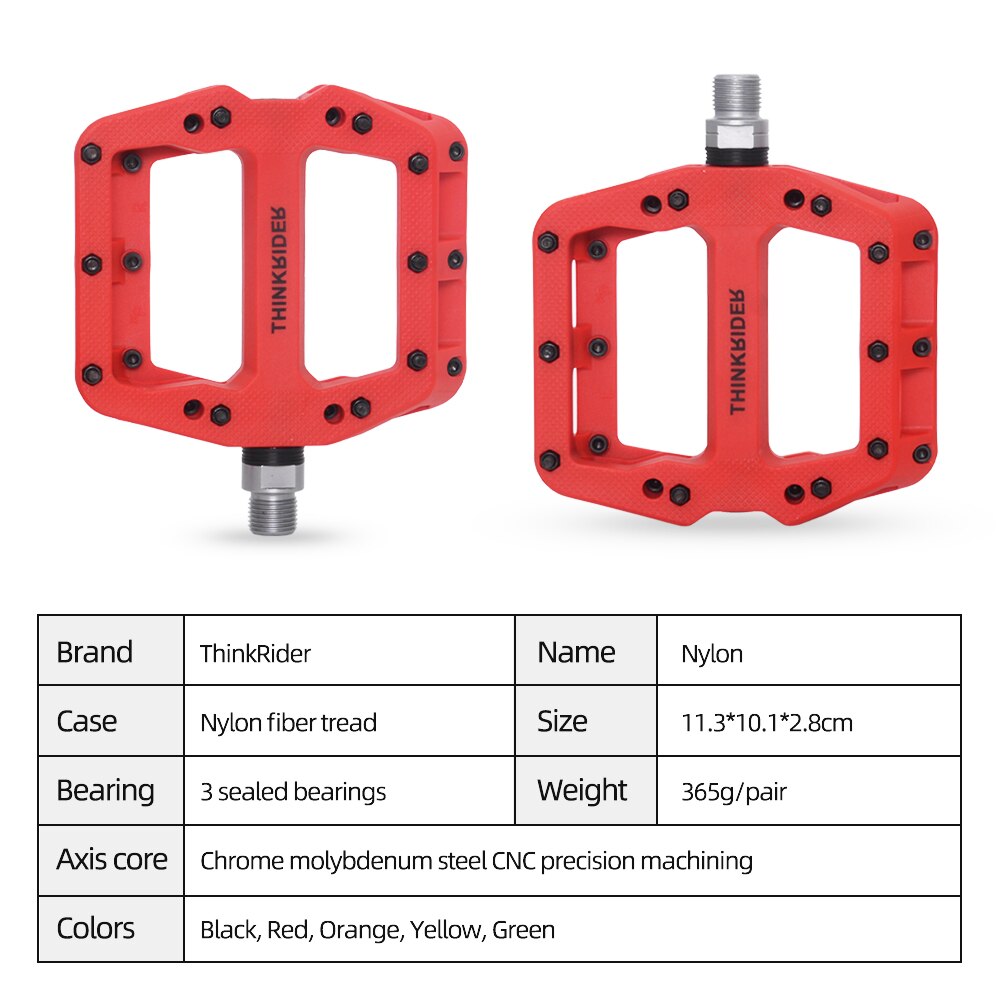 ThinkRider pedales planos para Bicicleta MTB Road 3 rodamientos sellados pedales de Bicicleta pedales de montaña plataforma ancha accesorios para Bicicleta