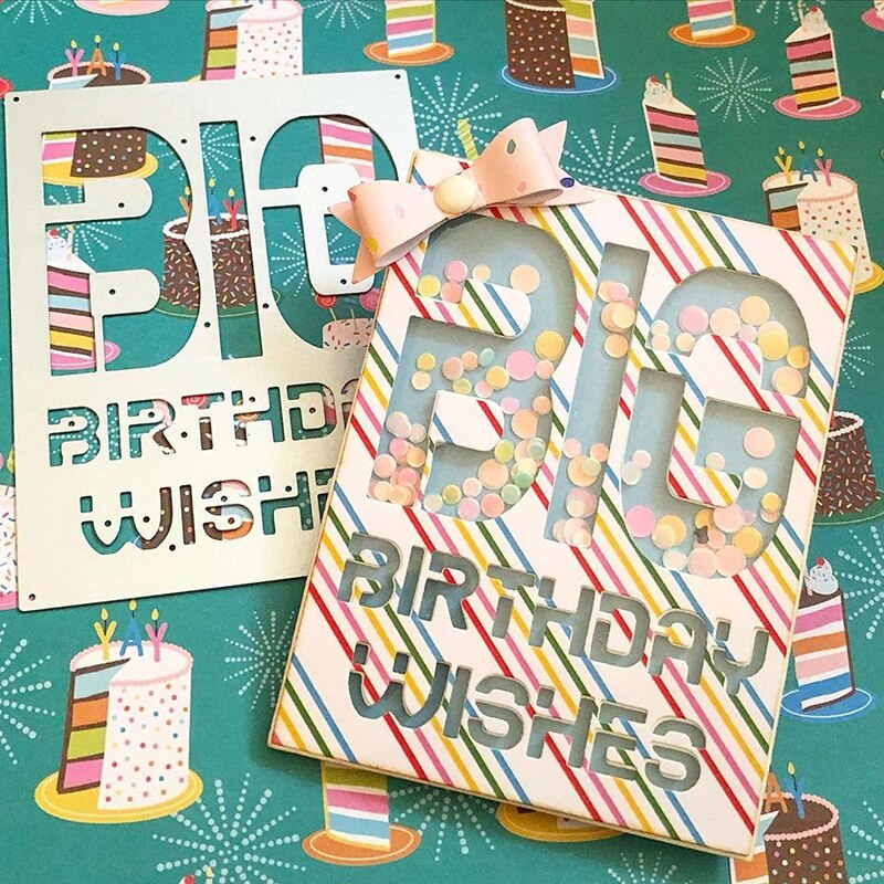 Matrices de découpe pour gâteau d'anniversaire pour la fabrication de cartes et les décorations d'album photo, mots de vœux, gaufrage pour bricolage, scrapbooking, artisanat