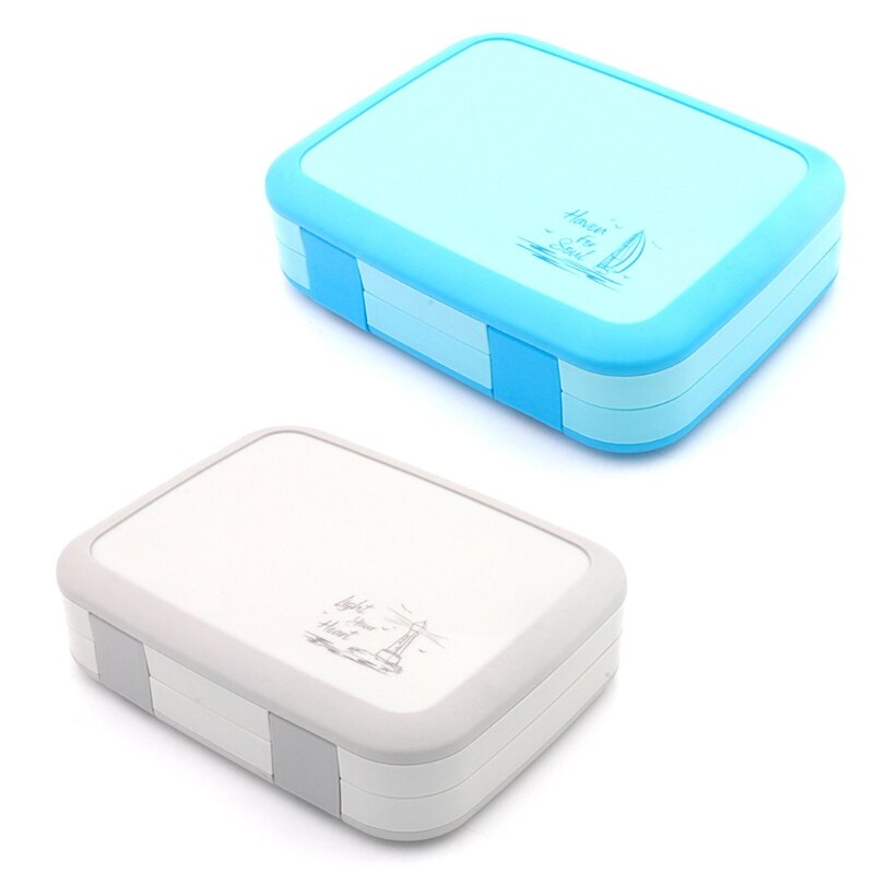 Lunch Bento Box 5 Portioned Compartments with Lid for Kids Adults Student Office Worker Use Home Office Traveling Removable Tray