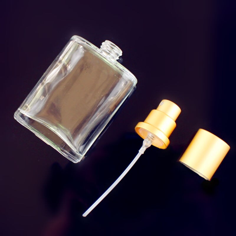 30ml 50ml 100ml Clear Glass Spray Bottle Frosted Square Glass Perfume Bottle Cosmetic Packaging Bottle Vials