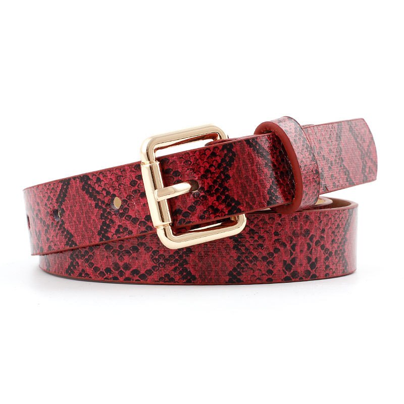 105X2.3Cm Vrouwelijke Pu Leer Snake Taille Riem Vrouwen Riemen Voor Vrouwen jurk Cinto Feminino: N150-Red-105cm