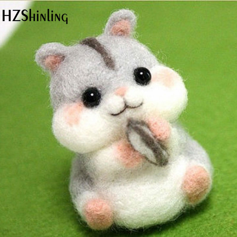 Muñeco de juguete de ardilla hecho a mano, paquete de fieltro de lana para mascotas, lindo Animal, sin acabado
