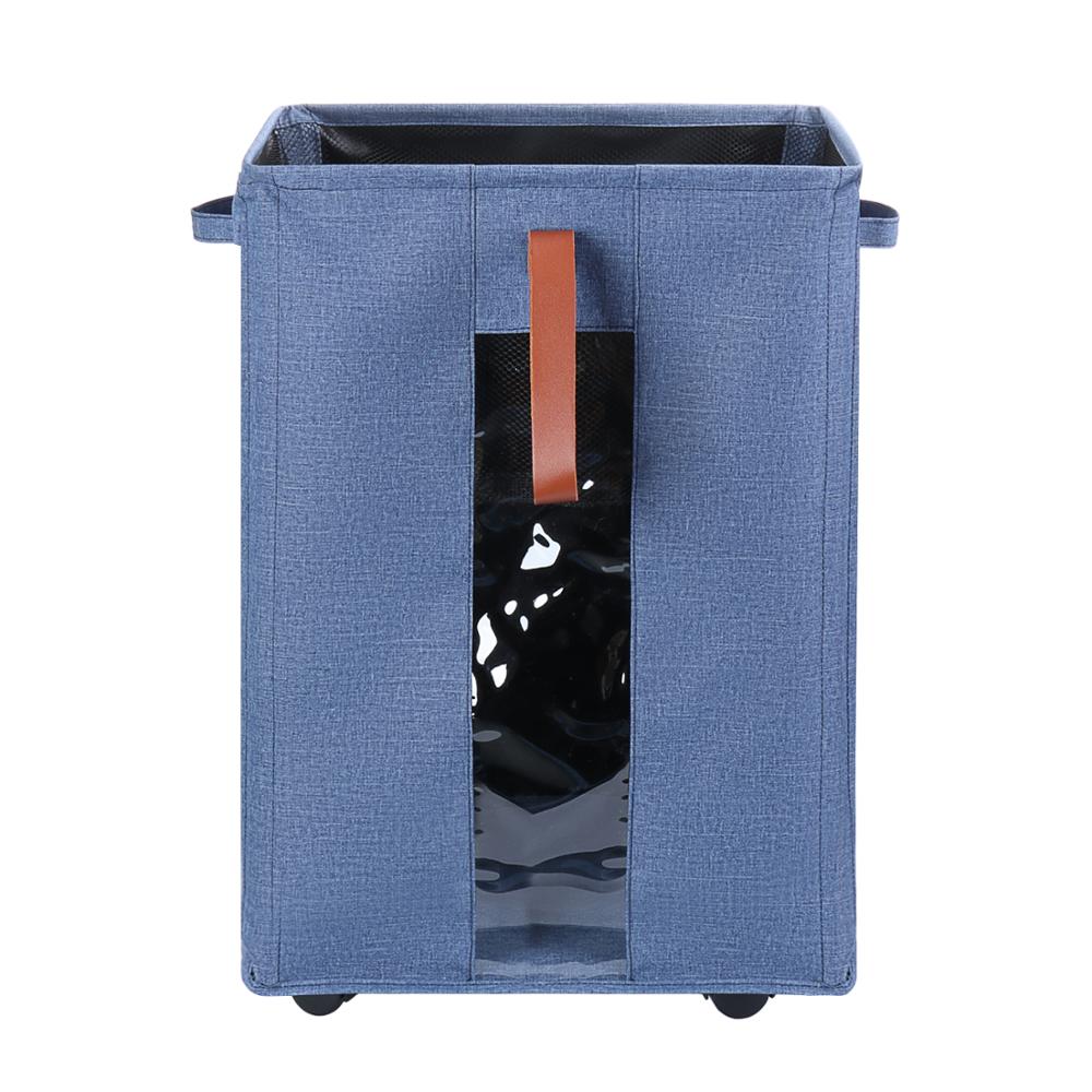 1PC Waterproof Rolling Laundry Hamper Laundry Baskets Collapsible Clothes Toys Basket Organizer with Mesh Cover Wheels
