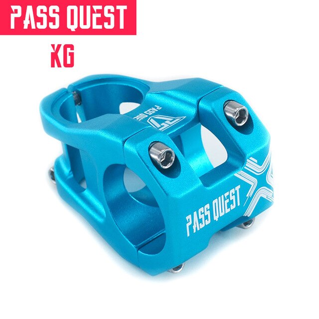 Pass quest haste de bicicleta mountain bike, haste de liga de alumínio 0 graus l: 40mm, acessórios de hastes de bicicleta mtb ultraleve, peça de ciclismo: Azul
