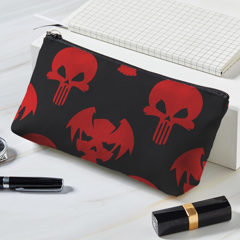 Skull Print Vrouwen Outdoor Opbergtas Toiletartikelen Organiseren Cosmetische Tas Draagbare Rits Vrouwelijke Reizen Make Up Gevallen