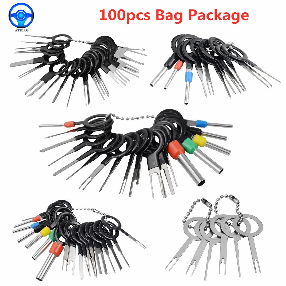 76/100pcs Puller Tool Motorist Kit Wires Pin Extractor Automotive Stylus Tooling Set Car Terminals Removal Auto Disassembly Tool