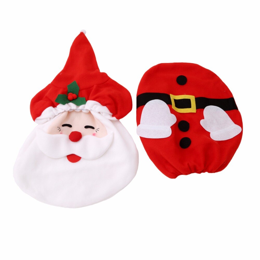 1Set Kerst Decoraties Voor Huis Navidad Kerstversiering Badkamer/Wc Rode Kerstman Toilet Seat Cover En tapijt