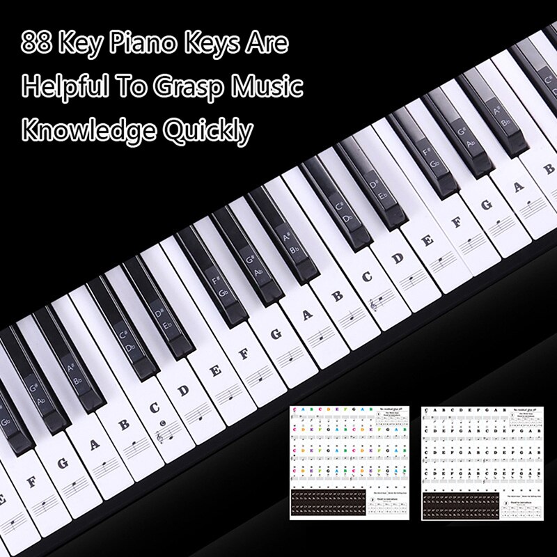 54 61 88 touches électronique Piano clavier son nom autocollants clé autocollant Piano Stave musique décalcomanie étiquette Note autocollant