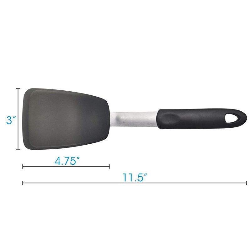 Flexible Silicone Spatula Turner Perfect for Flipping Eggs Burgers Crepes and More