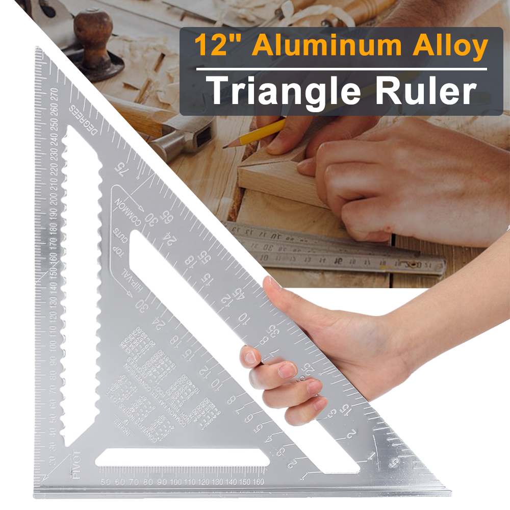 12inch 30cm Metric Aluminum Alloy Triangle Ruler for Woodworking Square Gauge Measuring Tool for Speed Square Layout Gauge