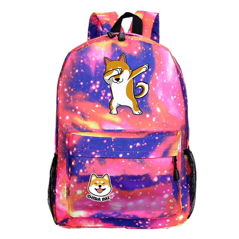 Mochila divertida de Shiba Inu para hombre y mujer, morral escolar con bonito para estudiantes, mochila para portátil de viaje: 3