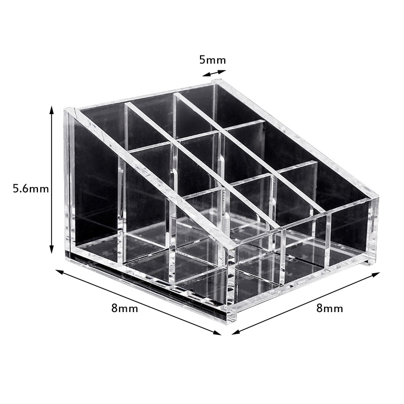 12/9 Grid Acryl Transparante Make-Up Organizer Opbergdoos Boor Polish Lippenstift Make Up Organizer Cosmetische Sieraden Doos Houder