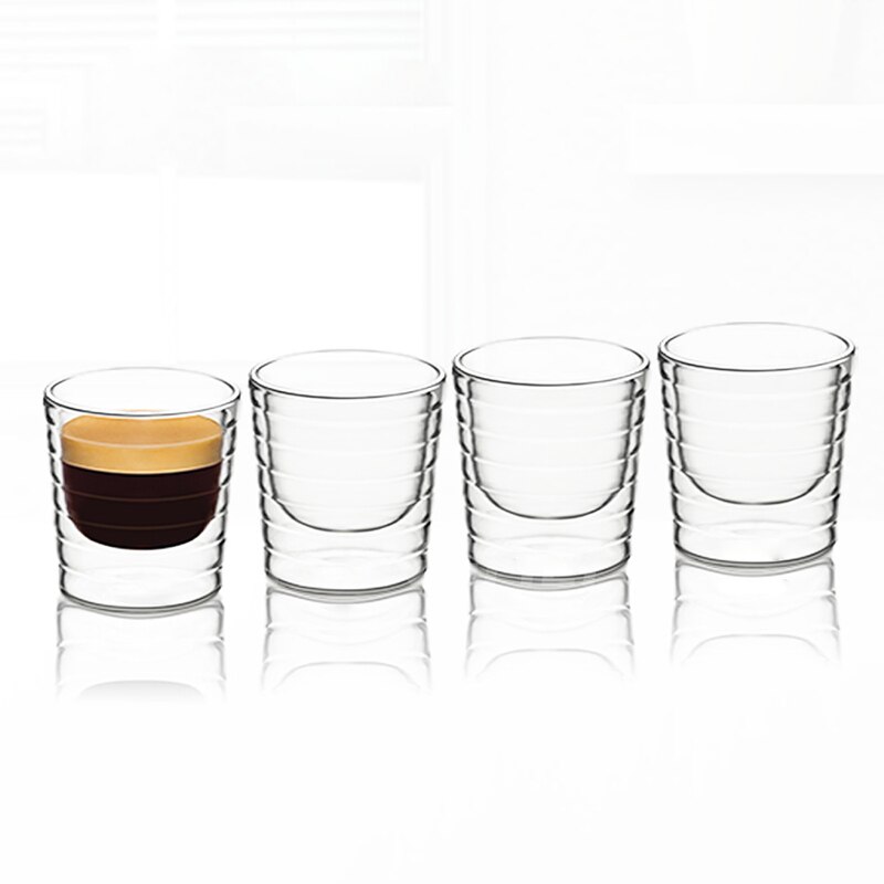 Nespresso Coffee Cup Double Wall Glass Coffee Mug Clear Insulated Espresso Cups Heat-resistant Tea Cup Lead-free thermal Glass