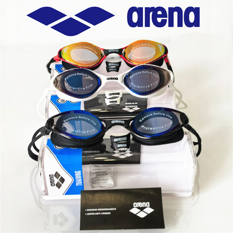 ARENA waterproof and anti fog high-definition adult swimming goggles silicone swim cap