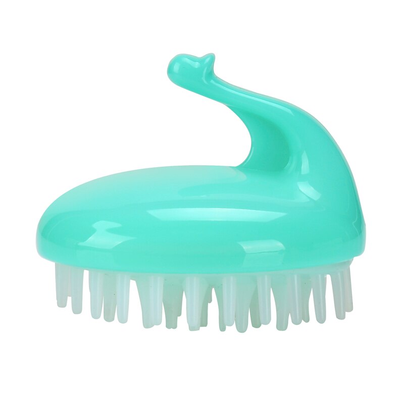 Cepillo de champú de silicona para bebé, 1 unidad, cepillo de baño para niños, champú, peine de masaje suave, herramienta para lavar el pelo, accesorio de Ducha: Green
