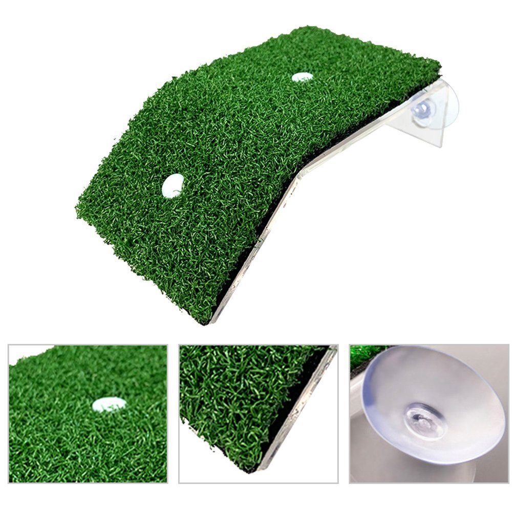 iFCOW Schildpad Koesteren Platform, Schildpad Helling Reptielen Ladder Aquarium Vissen Tank Helling Ladder Levensechte Groene Gras Rustterras