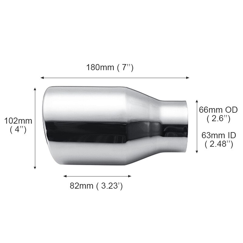 Embout D'échappement Universel Acier Inox 82 Mm - Chrome, Pour Voiture, Ton Sportif, Clip Réglable Inclus - 10