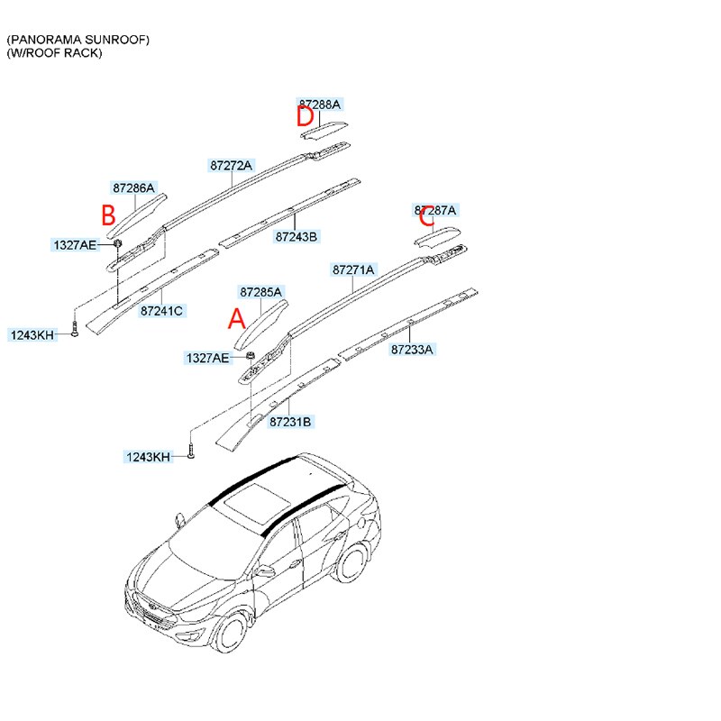 For Hyundai IX35 TUCSON Panoramic sunroof roof rack cover