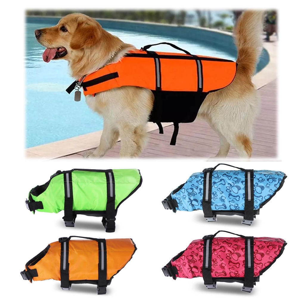 XS-XL Dog Life Jacket Rescue Swimming Wear Safety Clothes Vest Swimming Suit Outdoor Pet Dog Cat Float Doggy Life Jacket Vests