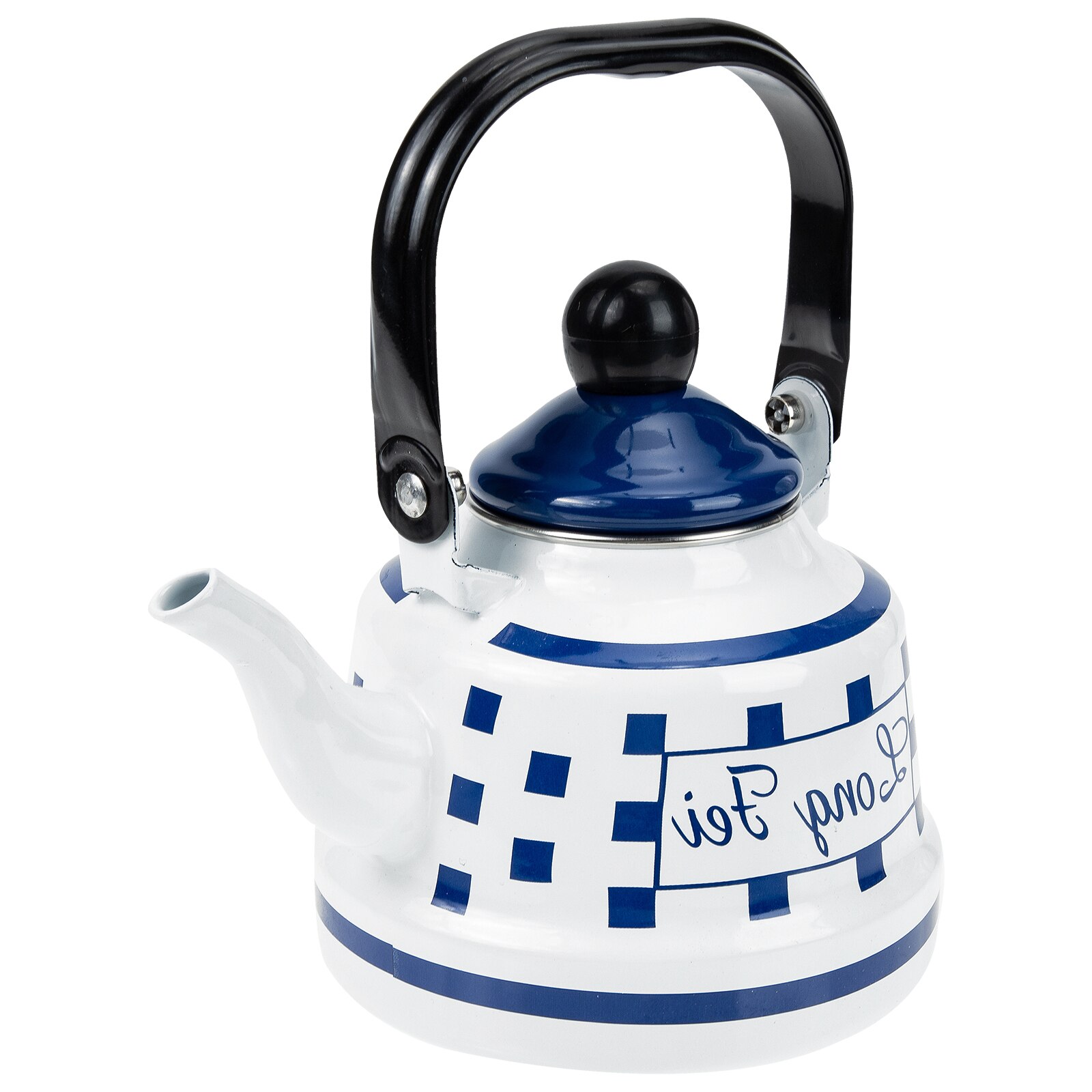 Cafetera de acero esmaltado, hervidor de agua de calefacción, práctico: Blue