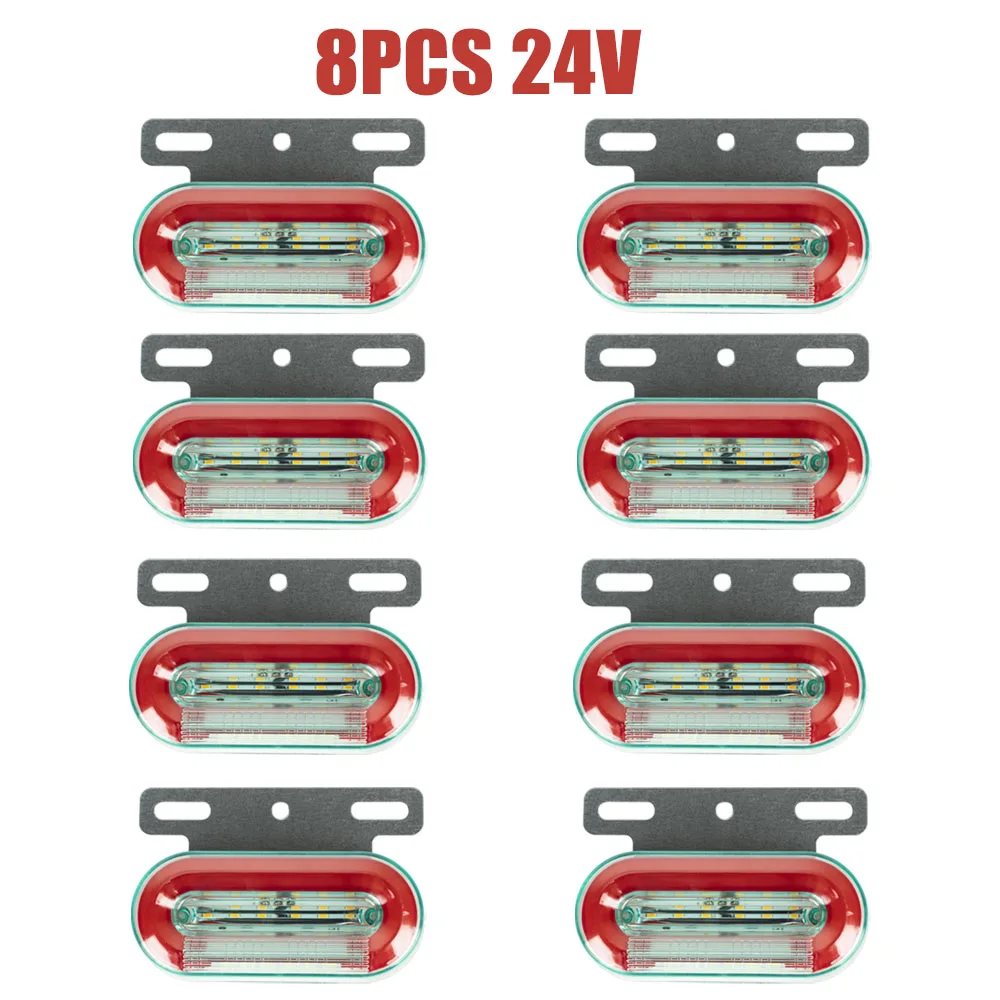 Truck Clearance Lights 12/24V LED Trailer Side Marker Lights Turn Signal Lamp Red White Amber Lorry Tractor Tail Light: green