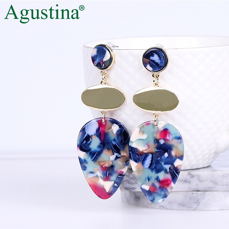 Agustina Acrylic earrings jewelry blue earrings women earrings geometry long earring bohemian earings luxury boho: A9