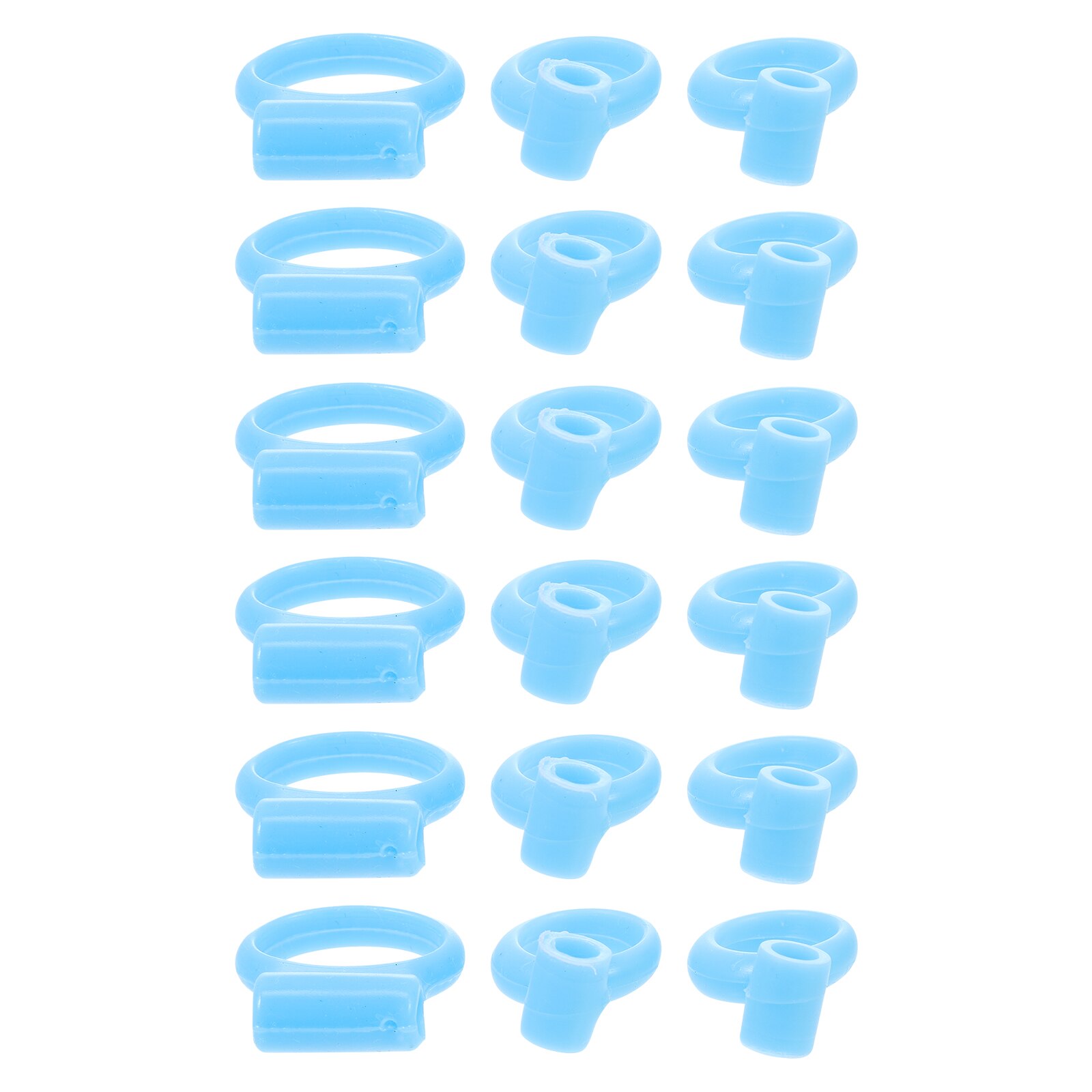 18 Pcs Kids Chopsticks Learning Ring Silicone Training Chopstick Helper Rings: Sky-blue