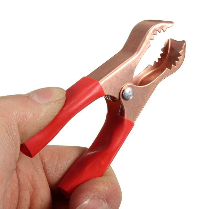 Pinzas de plomo de prueba para batería de coche, pinza aislante de cocodrilo 50A, color rojo y negro, 80mm, precio más bajo, , 2 uds.