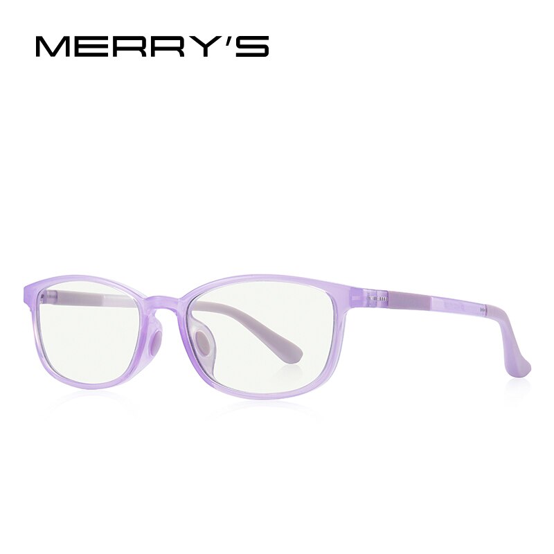 MERRYS Anti Blue Ray Light Blocking Glasses For Children Kids Boy Girl Age 3-15 Computer Gaming Blue Ray Glasses S7002: C04 Light Purple