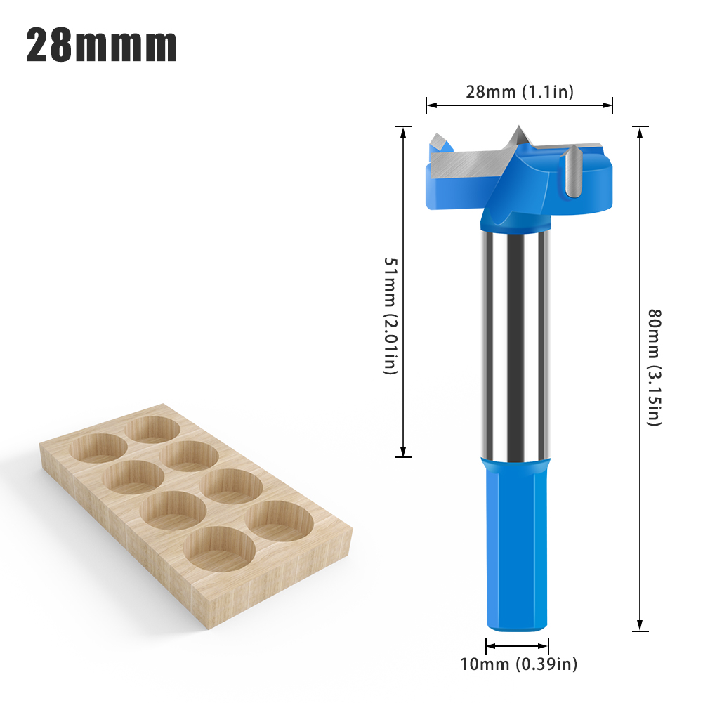 Broca perforadora de bisagra de vástago hexagonal, cortador de sierra de agujero de 16-50mm, broca enrutadora de madera de carburo de tungsteno, herramientas de corte para carpintería: Grey