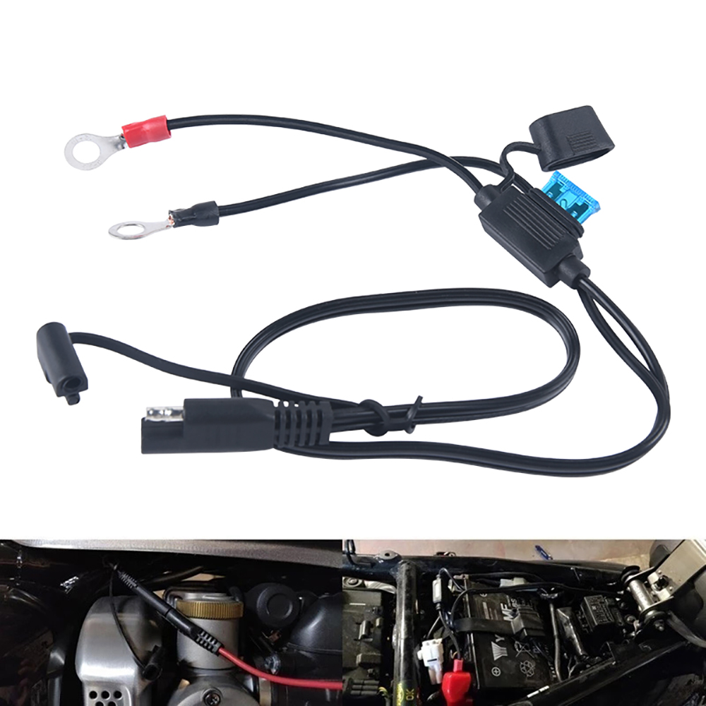 SPEEDWOW 12V Motorcycle Battery Charger Terminal To SAE Quick Disconnect Cable Motorcycle Battery Output Connector