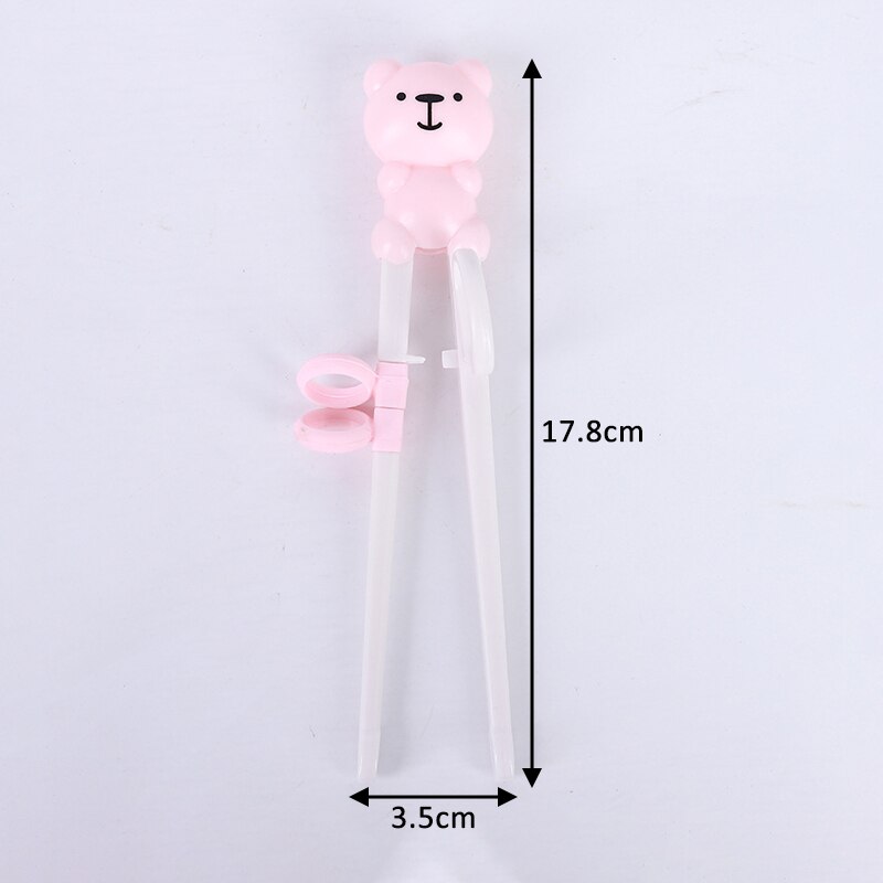 1Pcs Cute Cartoon Baby Beginner Training Chopsticks Food Grade Silicone Animal Pattern Baby Learning Chopsticks Tableware: pink