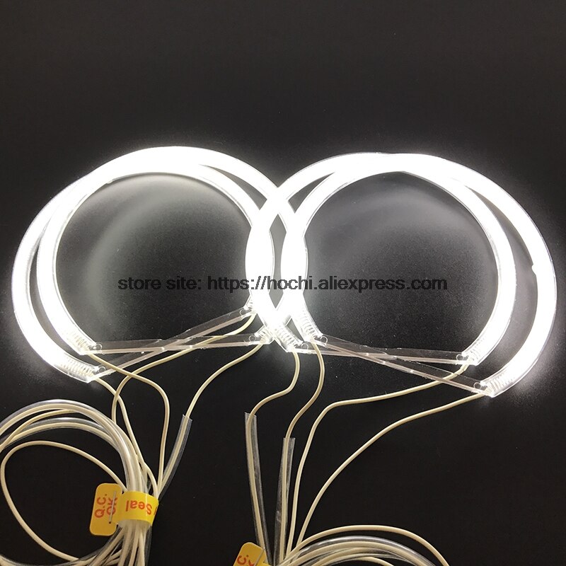HochiTech-Kit de luces CCFL tipo ojo de ángel para BMW, set con 4 aros de luz blanca cálida de 131mm para los modelos BMW E36, E38, E39, E46 con el proyector original
