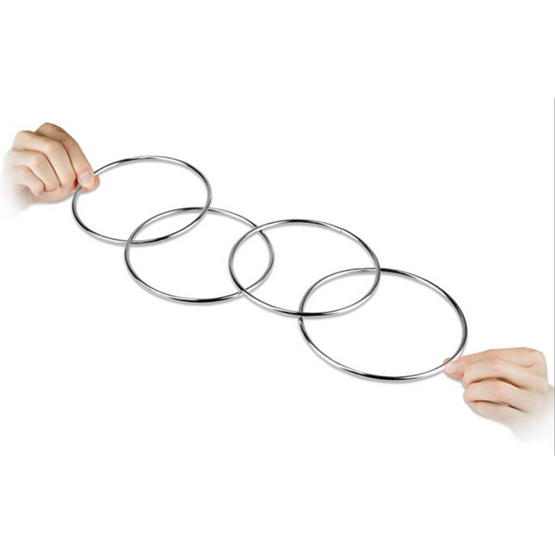 1Sets Vier Aangesloten Linking Rings 4 Linking Rings Staal Pijp Diameter 10Cm Straat Goocheltrucs Magic Props 81487