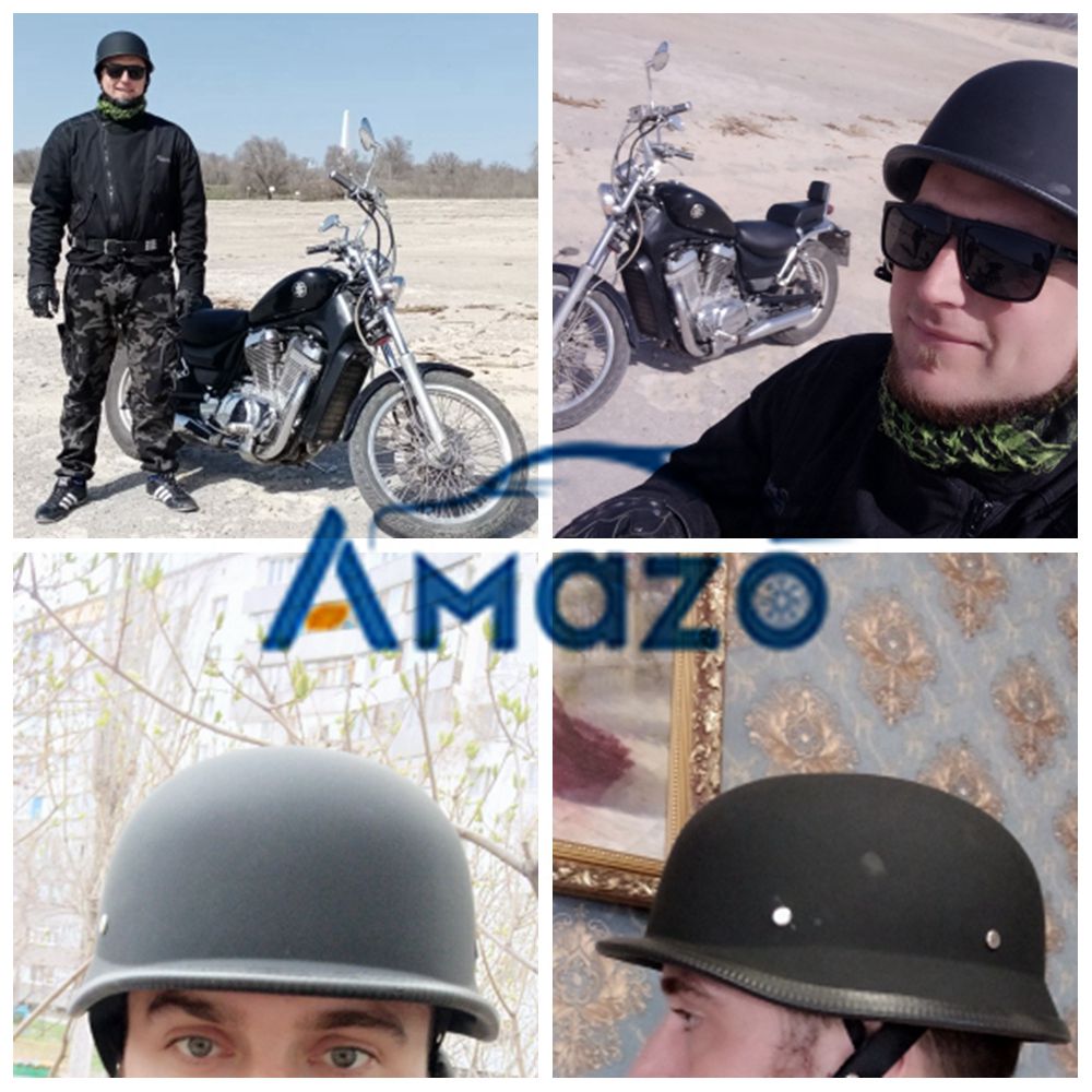 Motorhelm Duitse Lederen Vintage Casco Moto Motorfiets Open Gezicht Retro Half Helm Chopper Biker Piloot Dot Size S-XXL