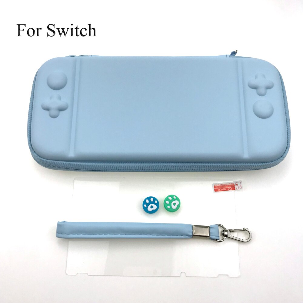 Kleurrijke Tas Voor Nintendo Switch & Pro Controller Storage Case Pu Zak Anti Shock Waterdichte Hard Voor Nintendo Switch Accessoires: blue