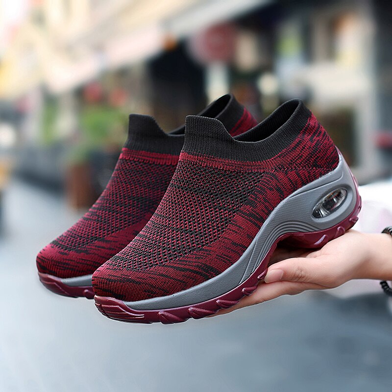 Tenis feminino kvinner tennissko størrelse 42 sneakers kvinner gymsko stabilitet pustende mesh luftpute tykk såle joggesko: Multi / 4