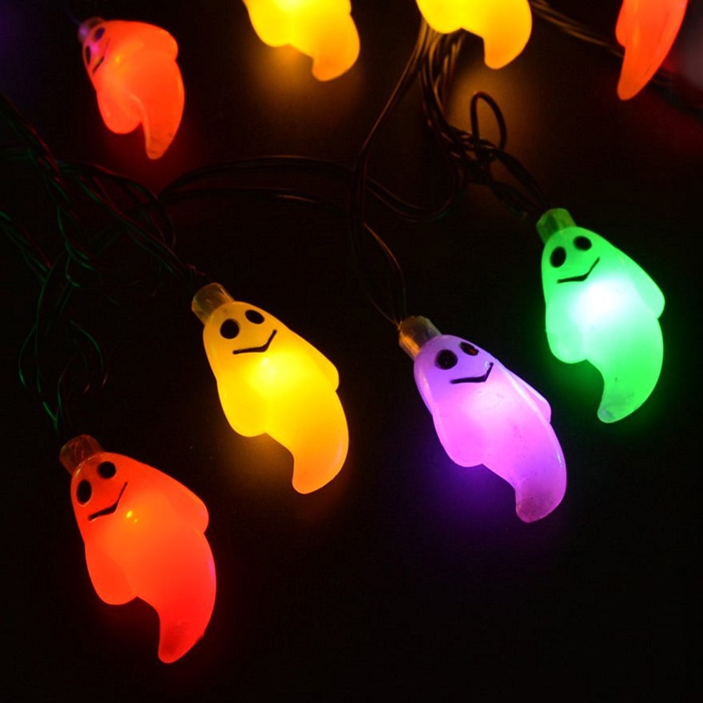 Mignon Halloween LED chaîne lumière fantôme crâne lumières décoratives fée LED guirlande extérieure intérieure décoration à piles JQ