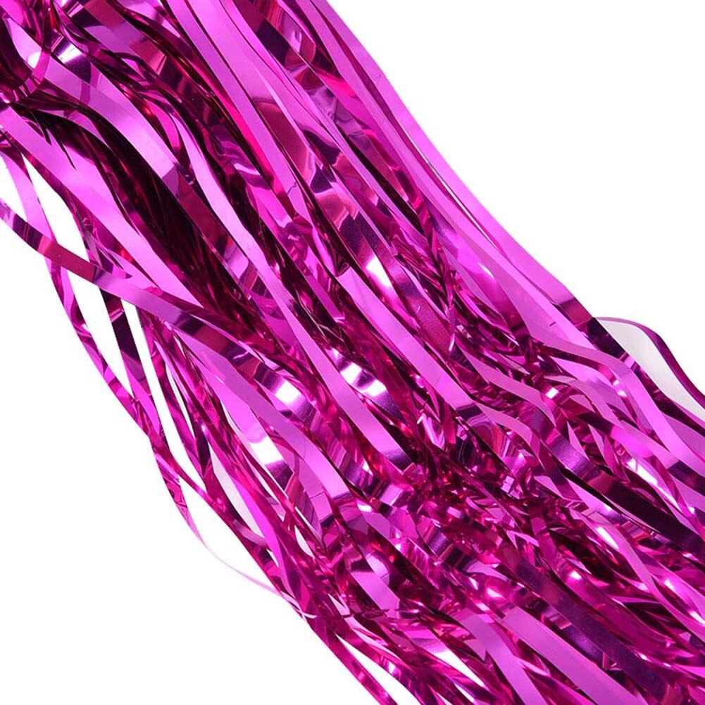 1 Pcs Door Curtain Decoration Fringe Tinsel for Birthday Party Wedding Background Backdrop FPing: Rose Red / S