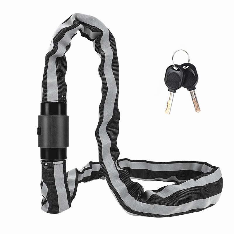 Hartmann Slotketting-combinatie 150 cm, hoogwaardig motorfiets-/fietskettingslot, geharde vierkante ketting, textielslang, slagvast materiaal, aanboor- en pickingbeveiliging, diefstalbeveiliging