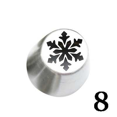 Juego de boquillas con forma de copo de nieve para decoración de pasteles, repostería para glaseado, decoración de pasteles y magdalenas, utensilios de cocina para hornear, navidad: A8