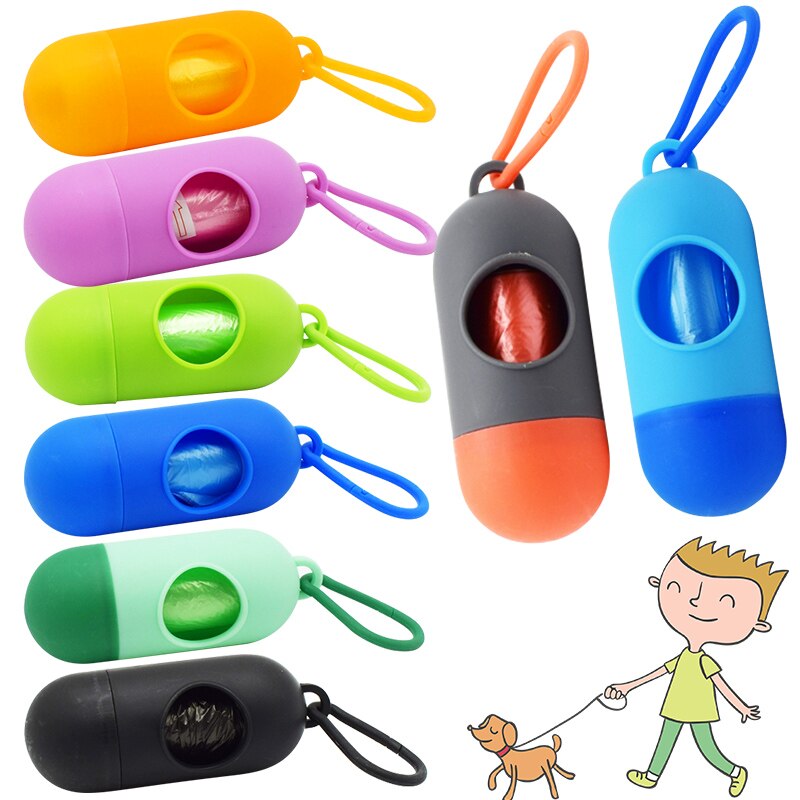 Dispensador de Bolsa para popó de policarbonato para perros y gatos, juego práctico de basura, suministros de limpieza, 1 unidad, 30 Bolsa para popó