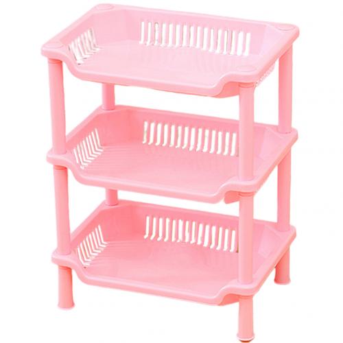 3 Layer Square Triangular Corner Bathroom Storage Rack Toiletry Holder Organizer Shelves for bathroom, kitchen, rest room: Pink / Sqaure